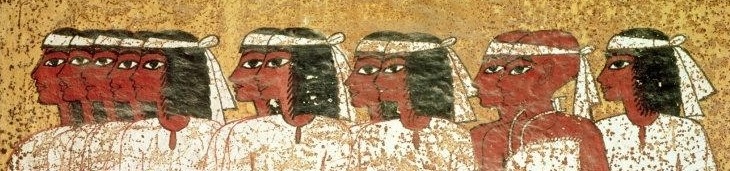 Die Teilnehmer der Begrbnisprozession Tutanchamuns